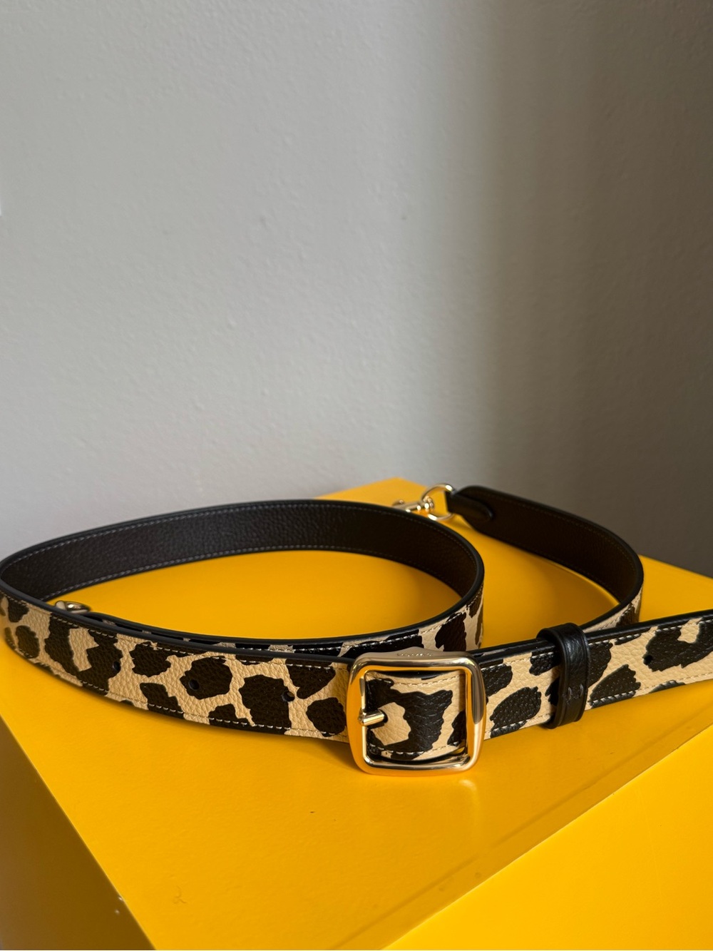 Coach Leopard Print Belt bag strap with Gold hardware